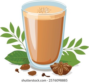Tea Glass with some leaves