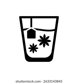 Tea Glass with Star Anise Inside for Herbal Tea Drink