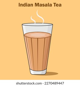 Tea Glass Vector illustration Indian Masala 