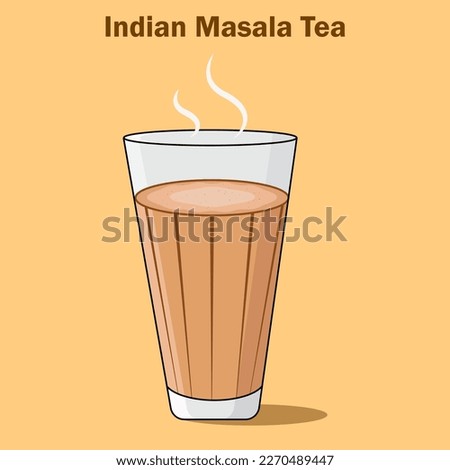Tea Glass Vector illustration Indian Masala 