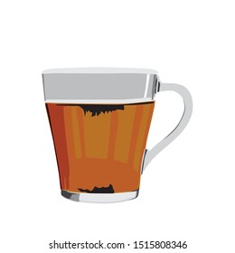 tea glass, vector illustration, white background
