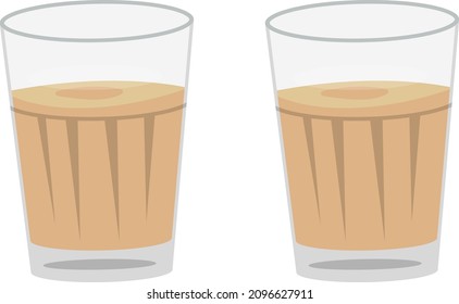 Tea glasses, illustration, vector on a white background.