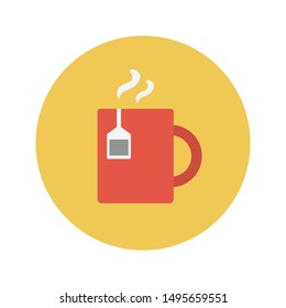 tea glyph flat vector icon