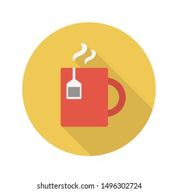 tea glyph flat vector icon