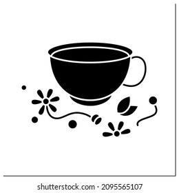 Tea glyph icon. Home herbs tea. Organic drink. Health care. Food trends concept. Filled flat sign. Isolated silhouette vector illustration