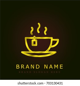 Tea golden metallic logo