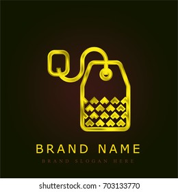 Tea golden metallic logo