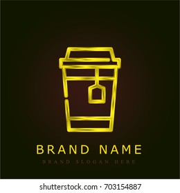 Tea golden metallic logo