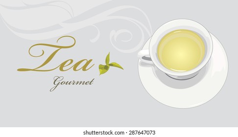 Tea gourmet. Label for design. Vector