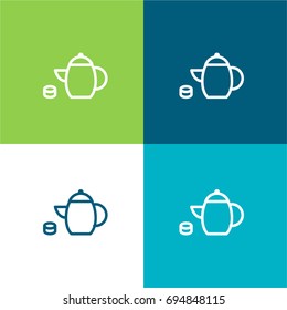 Tea green and blue material color minimal icon or logo design