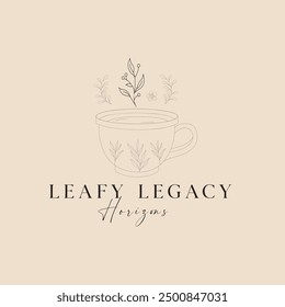Tea hand drawn logo design.