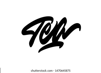 Tea. Handwritten vector lettering design. Modern brush calligraphy. Handwritten phrase. Inspiration graphic design typography element. 