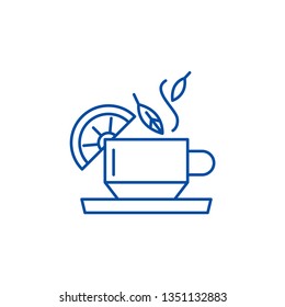 Tea for health line icon concept. Tea for health flat  vector symbol, sign, outline illustration.