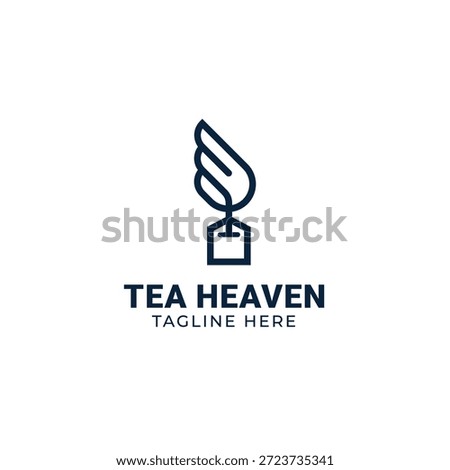 Tea from Heaven or Angel Tea coffee logo design 