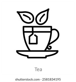 Tea and herbal icon concept