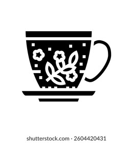 tea herbs meal drink glyph icon vector. tea herbs meal drink sign. isolated symbol illustration