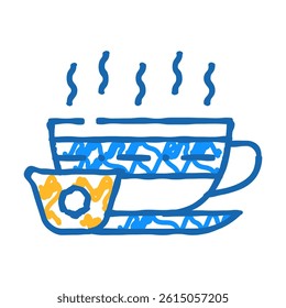 tea with honey doodle icon sketch vector. tea with honey sign. isolated symbol illustration