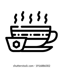 tea with honey line icon vector. tea with honey sign. isolated contour symbol black illustration