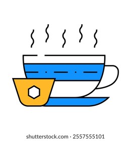 tea with honey line icon vector. tea with honey sign. isolated symbol illustration