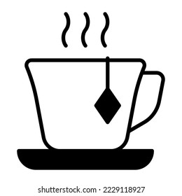 Icono de té, caliente, bebida en estilo moderno para el diseño de la interfaz de usuario de la aplicación del logo móvil del sitio web. icono de vector simple. 