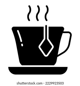 Tea, hot, drink icon in modern style for website mobile logo app UI design. simple vector icon. 