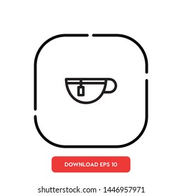 Tea, hot drink symbol vector icon