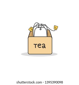 Tea, hot tea teabag vector icon
