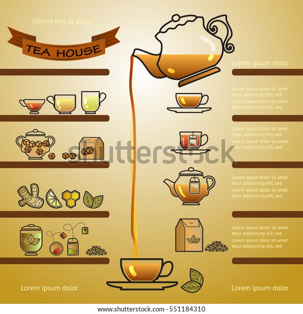 Download Tea House Card Illustration Cup Leaf Stock Vector (Royalty ...