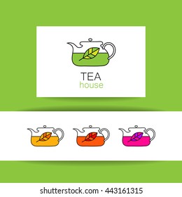 Tea house. Concept identity presentation for tea shop, restaurant, cafe, menu. Vector graphic illustration.