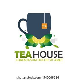 Tea house logo company. Tea logo. Vector logo illustration