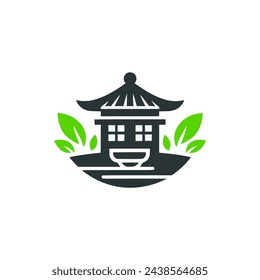 tea house logo vector illustration template design