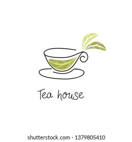 Tea House Template Logo Stock Vector (Royalty Free) 1379805410 ...