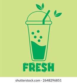 Logotipo del hielo del té – Diseño fresco de la identidad de la marca del té helado