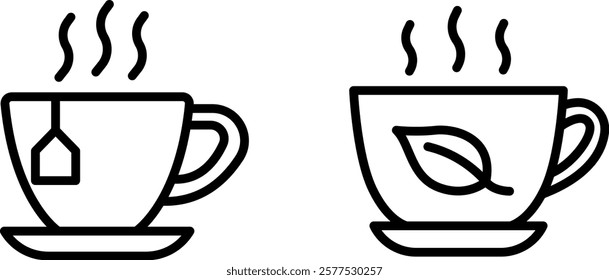 "Tea Icon for Beverage, Relaxation, and Wellness"