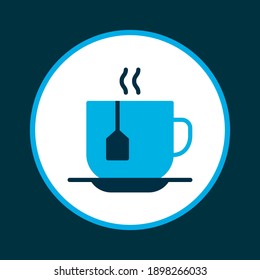 Tea icon colored symbol. Premium quality isolated teacup element in trendy style.