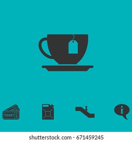 Tea icon flat. Simple vector symbol and bonus icon
