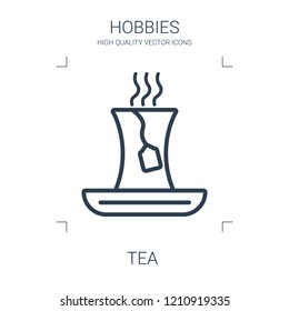 tea icon. high quality line tea icon on white background. from hobbies collection flat trendy vector tea symbol. use for web and mobile
