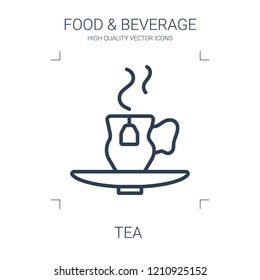 tea icon. high quality line tea icon on white background. from food collection flat trendy vector tea symbol. use for web and mobile