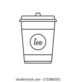 Icono de té aislado en fondo blanco. Símbolo de copa desechable moderno, simple, vector, icono para el diseño de sitio web, aplicación móvil, ui. Ilustración vectorial