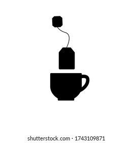 Tea icon, logo isolated on white background