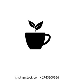Tea icon, logo isolated on white background