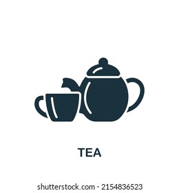 Icono de té. Icono Monocromo de bebidas simples para plantillas, diseño web e infografías