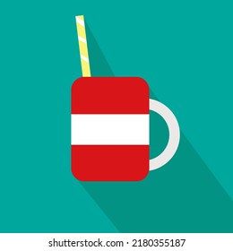 Icono de té sobre fondo verde azul
