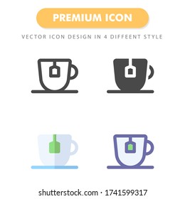 paquete de iconos de té aislado en fondo blanco. para el diseño de su sitio web, logotipo, aplicación, interfaz de usuario. Ilustración gráfica vectorial y trazo editable. EPS 10.