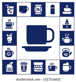 tea icon set. 17 filled tea icons.  Collection Of - Drink, Coffee, Mojito, Cup, Coffee cup, Reception, Tea pot, Teapot, Coffee grinder, bag, Scone, Thermo