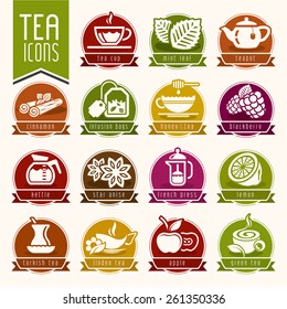 Tea icon set