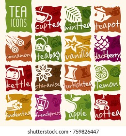 Tea icon set