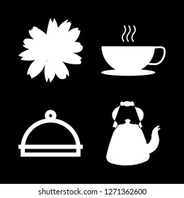 tea icon set about chamomile, teapot, room service and coffee icon vector set