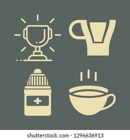 tea icon set with coffee pot, mixture and cup vector illustration