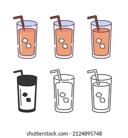 Tea Icon Set Simple Vector Logo Design